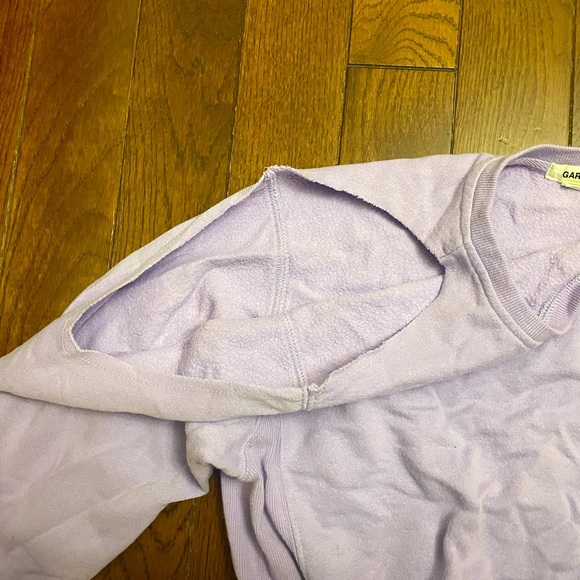 Garage Women’s Purple Crew Neck With Cut Shoulders - Picture 3 of 4